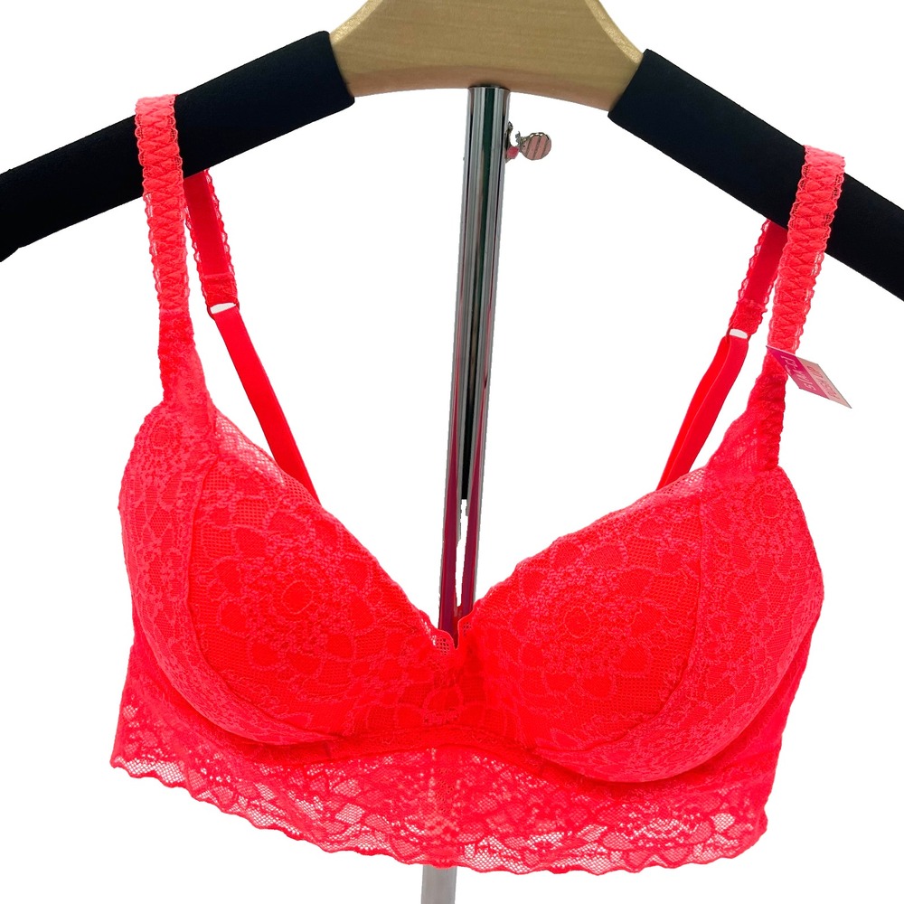 Victoria's Secret Pink Push Up‎ Lace Bralette Size Small Style 11064869 Orange